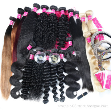 AMZ hair New Arrival Mink Brazilian Human Hair Weave Extensions Wholesale Factory Vendor Cuticle Aligned Raw Virgin Hair Bundles